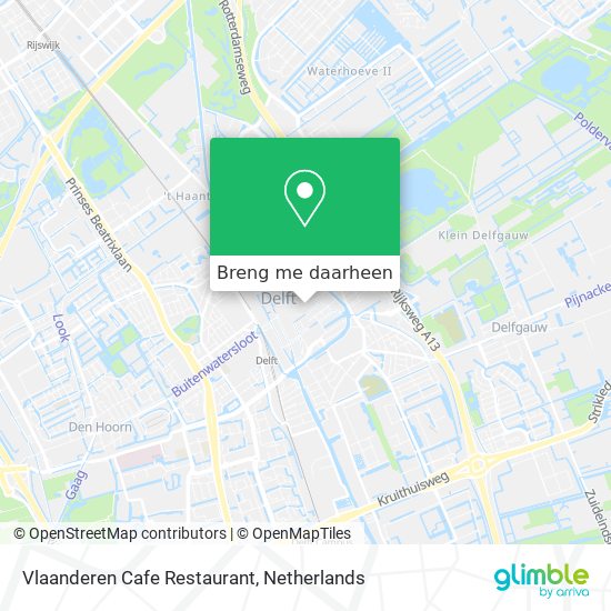 Vlaanderen Cafe Restaurant kaart