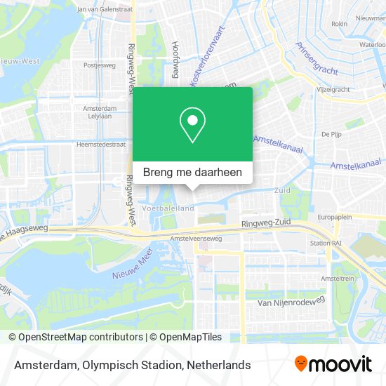 Amsterdam, Olympisch Stadion kaart