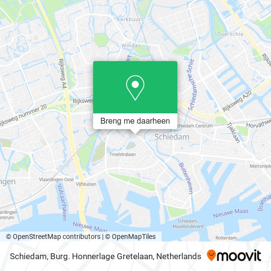 Schiedam, Burg. Honnerlage Gretelaan kaart