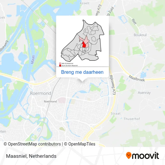 Maasniel kaart