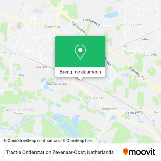 Tractie Onderstation Zevenaar-Oost kaart