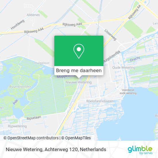 Nieuwe Wetering, Achterweg 120 kaart