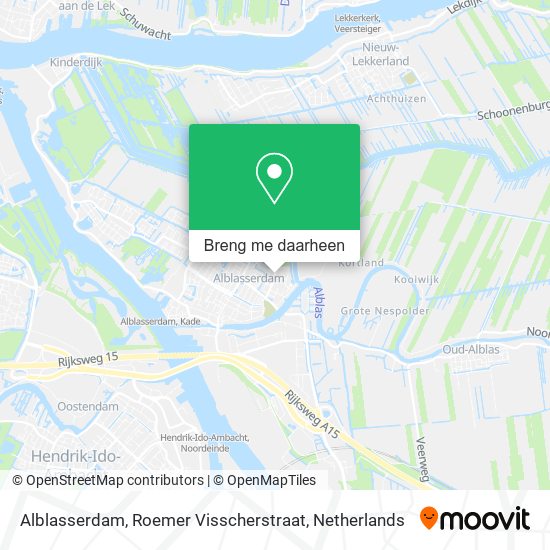 Alblasserdam, Roemer Visscherstraat kaart