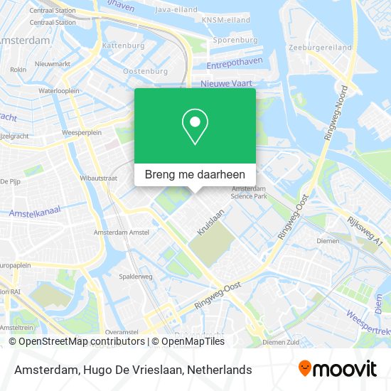 Amsterdam, Hugo De Vrieslaan kaart