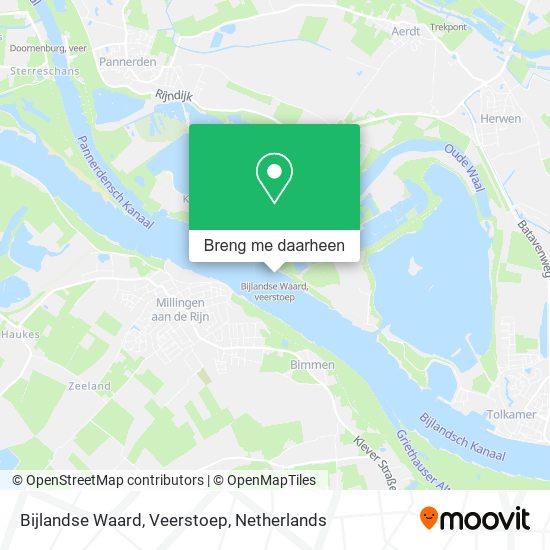 Bijlandse Waard, Veerstoep kaart