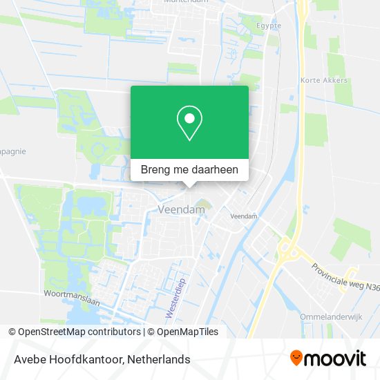 Avebe Hoofdkantoor kaart