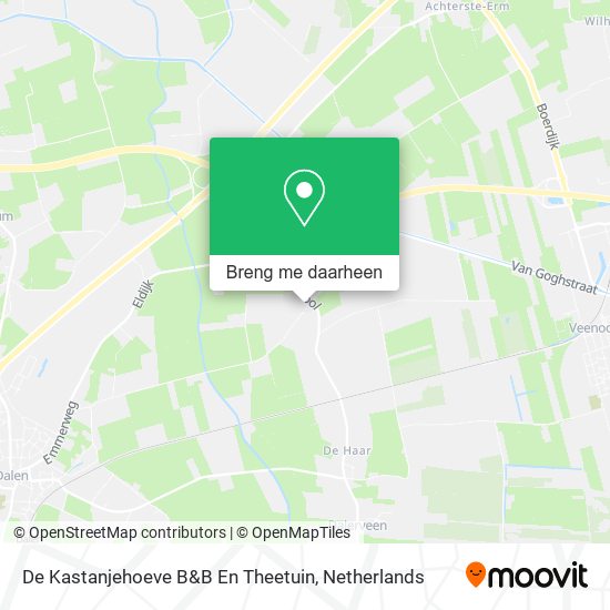 De Kastanjehoeve B&B En Theetuin kaart