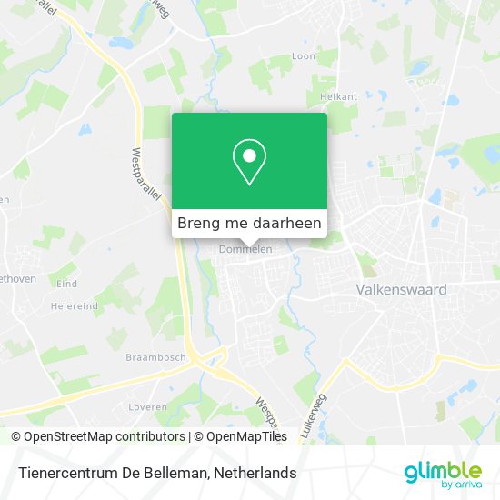 Tienercentrum De Belleman kaart