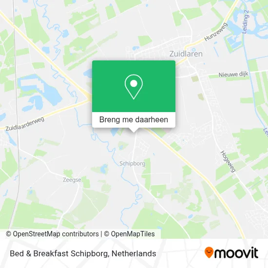 Bed & Breakfast Schipborg kaart