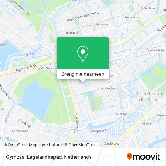 Gymzaal Lagelandsepad kaart