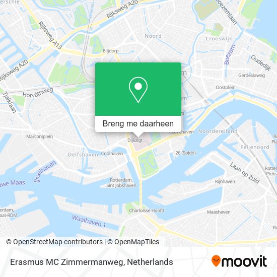 Erasmus MC Zimmermanweg kaart