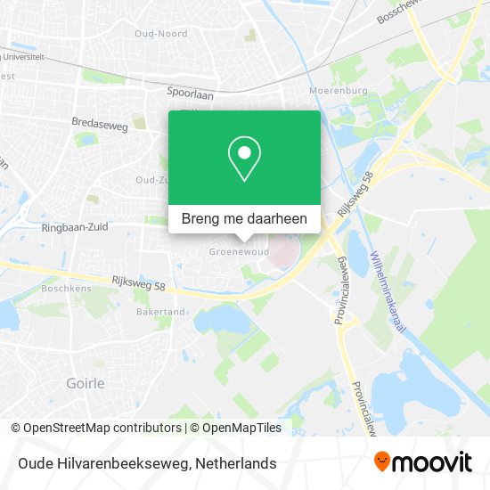 Oude Hilvarenbeekseweg kaart