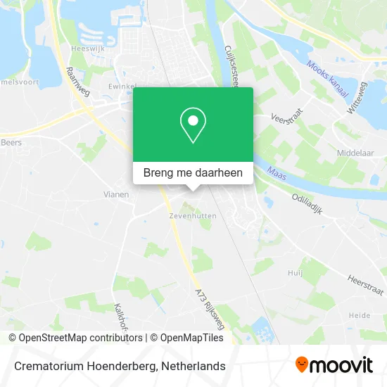 Crematorium Hoenderberg kaart