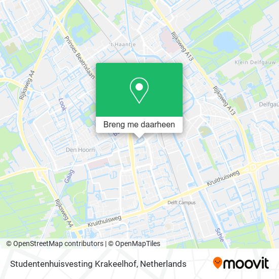 Studentenhuisvesting Krakeelhof kaart