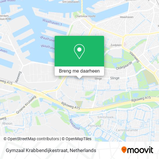 Gymzaal Krabbendijkestraat kaart