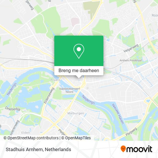 Stadhuis Arnhem kaart