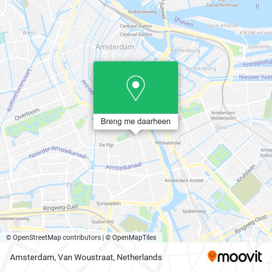 Amsterdam, Van Woustraat kaart