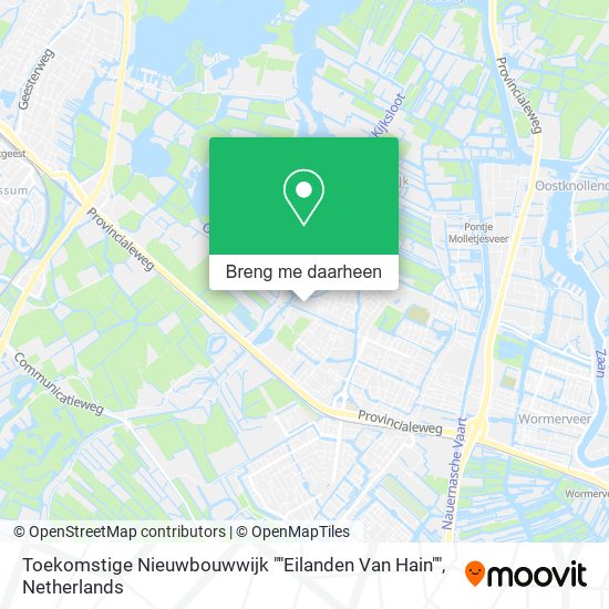 Toekomstige Nieuwbouwwijk ""Eilanden Van Hain"" kaart