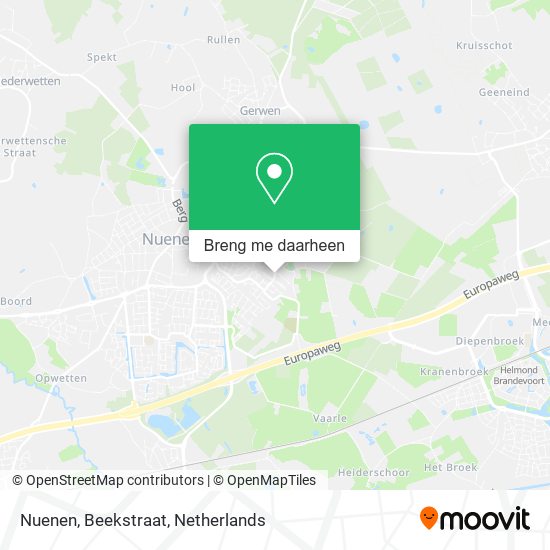 Nuenen, Beekstraat kaart