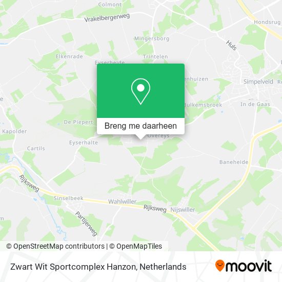 Zwart Wit Sportcomplex Hanzon kaart