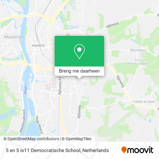 5 en 5 is11 Democratische School kaart