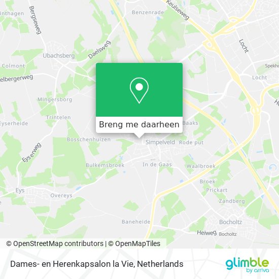 Dames- en Herenkapsalon la Vie kaart