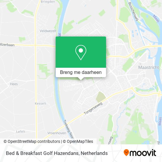 Bed & Breakfast Golf Hazendans kaart