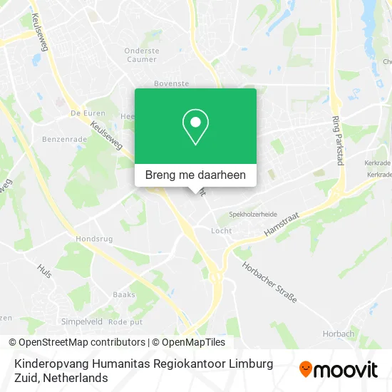 Kinderopvang Humanitas Regiokantoor Limburg Zuid kaart