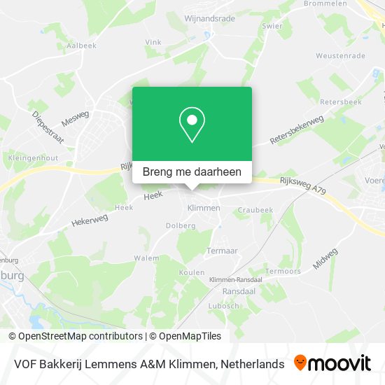 VOF Bakkerij Lemmens A&M Klimmen kaart