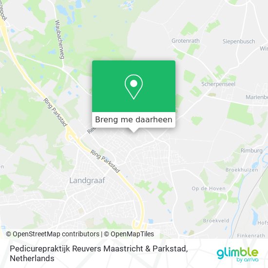 Pedicurepraktijk Reuvers Maastricht & Parkstad kaart