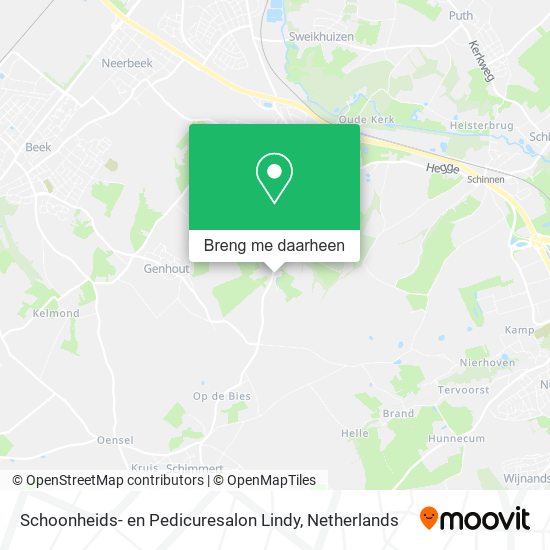 Schoonheids- en Pedicuresalon Lindy kaart