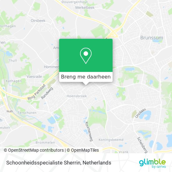 Schoonheidsspecialiste Sherrin kaart