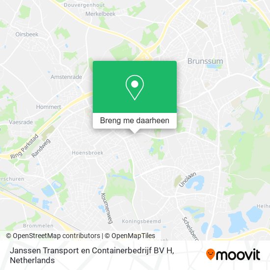 Janssen Transport en Containerbedrijf BV H kaart
