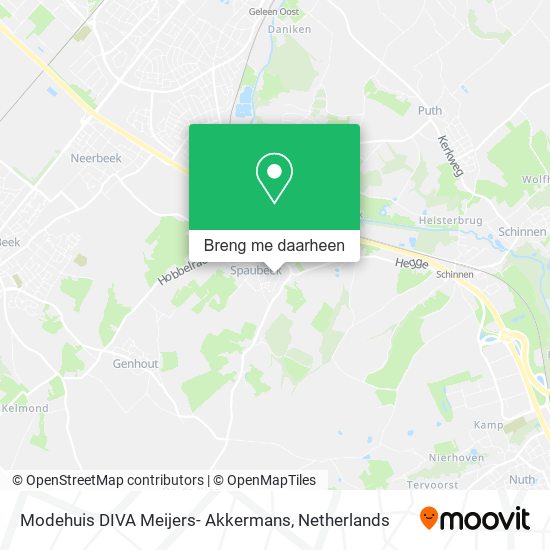 Modehuis DIVA Meijers- Akkermans kaart