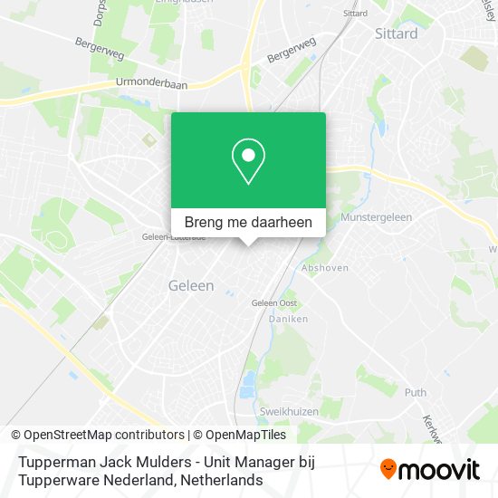 Tupperman Jack Mulders - Unit Manager bij Tupperware Nederland kaart