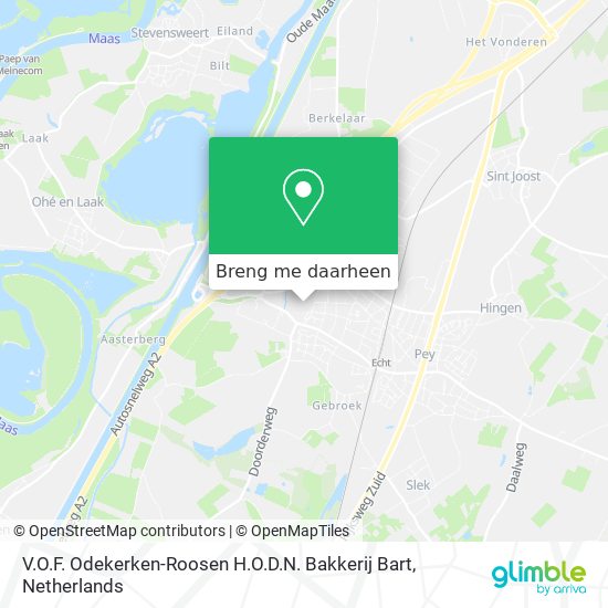 V.O.F. Odekerken-Roosen H.O.D.N. Bakkerij Bart kaart