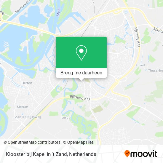 Klooster bij Kapel in 't Zand kaart