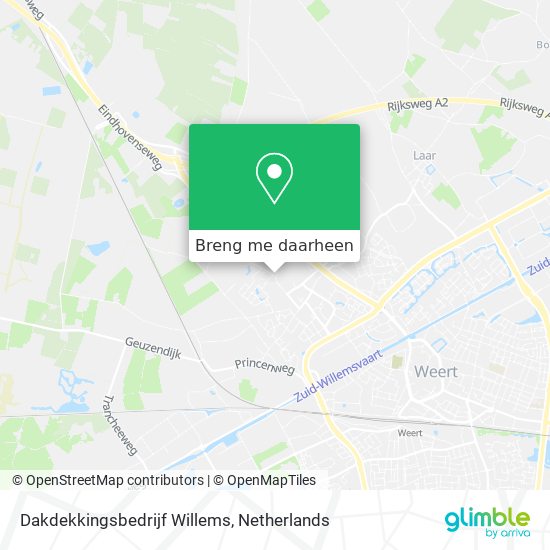 Dakdekkingsbedrijf Willems kaart