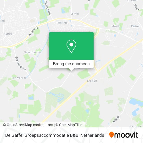 De Gaffel Groepsaccommodatie B&B kaart