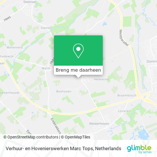 Verhuur- en Hovenierswerken Marc Tops kaart