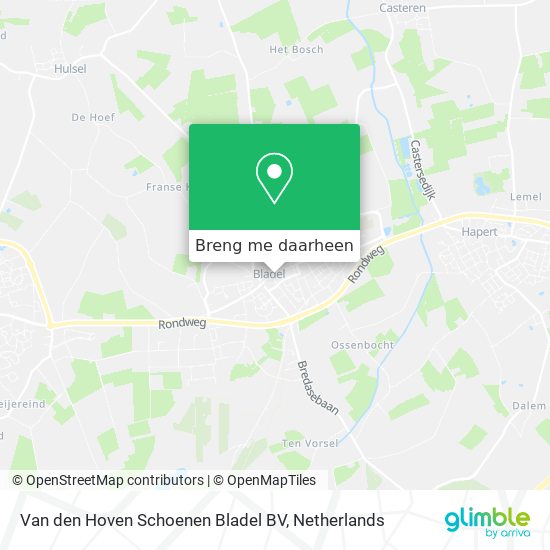 Van den Hoven Schoenen Bladel BV kaart