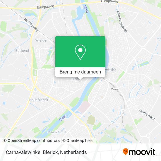 Carnavalswinkel Blerick kaart