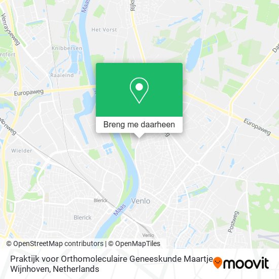 Praktijk voor Orthomoleculaire Geneeskunde Maartje Wijnhoven kaart