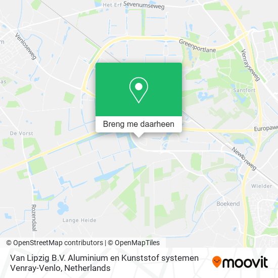 Van Lipzig B.V. Aluminium en Kunststof systemen Venray-Venlo kaart