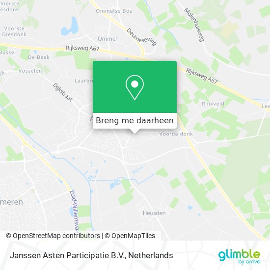 Janssen Asten Participatie B.V. kaart