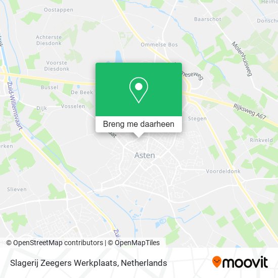 Slagerij Zeegers Werkplaats kaart