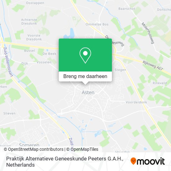 Praktijk Alternatieve Geneeskunde Peeters G.A.H. kaart