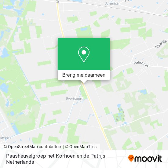 Paasheuvelgroep het Korhoen en de Patrijs kaart