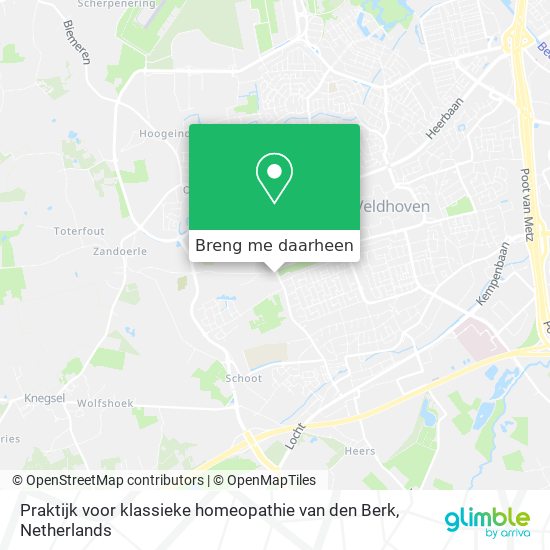 Praktijk voor klassieke homeopathie van den Berk kaart