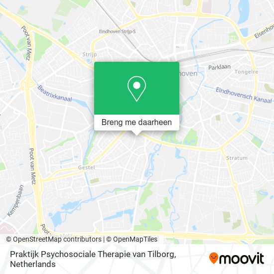 Praktijk Psychosociale Therapie van Tilborg kaart